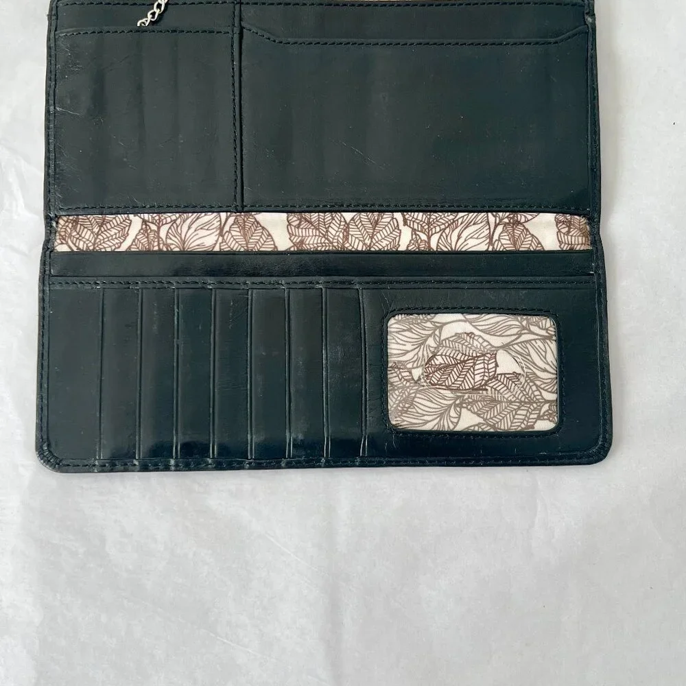 Hobo International Black Smooth Embossed Quilted Leather Trifold Wallet - Picture 12 of 12